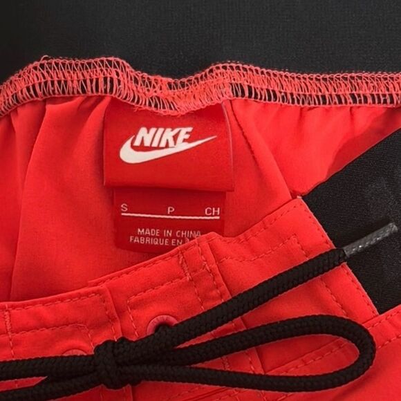 Nike Red & Black Swim Board Shorts - Picture 3 of 3